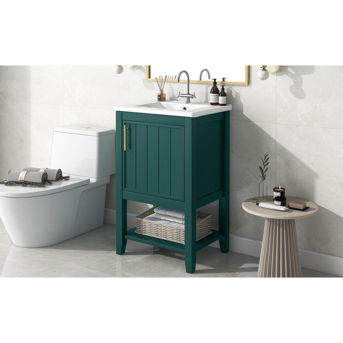 20" Bathroom Vanity with Sink, Bathroom Cabinet with Soft Closing Door