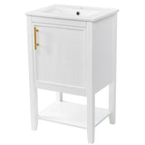 20" Bathroom Vanity with Sink, Bathroom Cabinet with Soft Closing Door