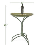 20" Blue Verde Copper Bird Bath with St Francis