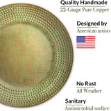 20" Blue Verde Copper Bird Bath with St Francis