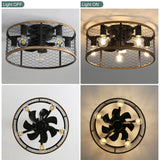 20" Industrial 5-Light Black Caged Ceiling Fan with Light Kit and Remote Control Included - 20 inch