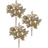 20" Glitter Metallic Holly Spray