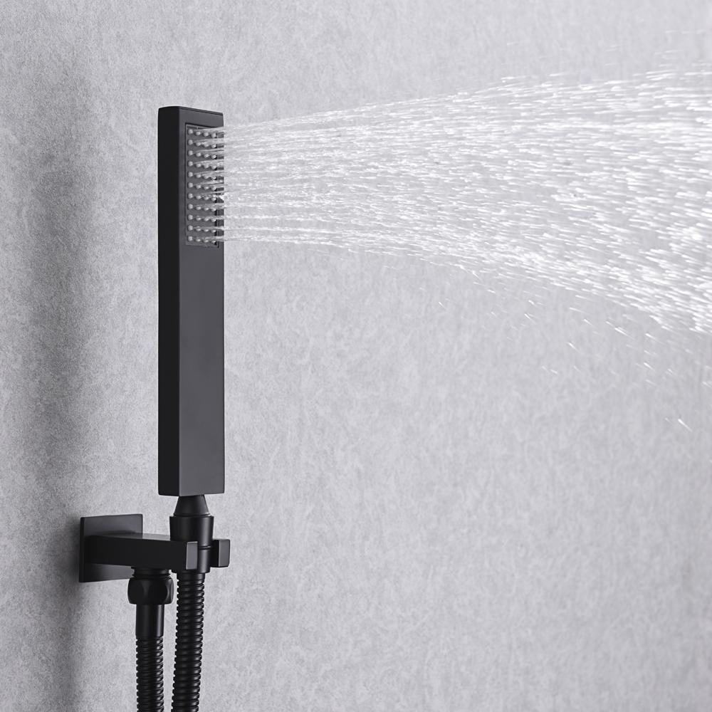 20" LED Ceiling Rainfall Shower 3 Way Thermostatic Faucet System w/ 6 Body Jets
