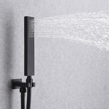 20" LED Ceiling Rainfall Shower 3 Way Thermostatic Faucet System w/ 6 Body Jets