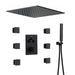 20" LED Ceiling Rainfall Shower 3 Way Thermostatic Faucet System w/ 6 Body Jets