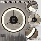 20" Lighting Ceiling Fan with Adjustable Brightness and Gear