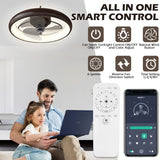 20" Lighting Ceiling Fan with Adjustable Brightness and Gear