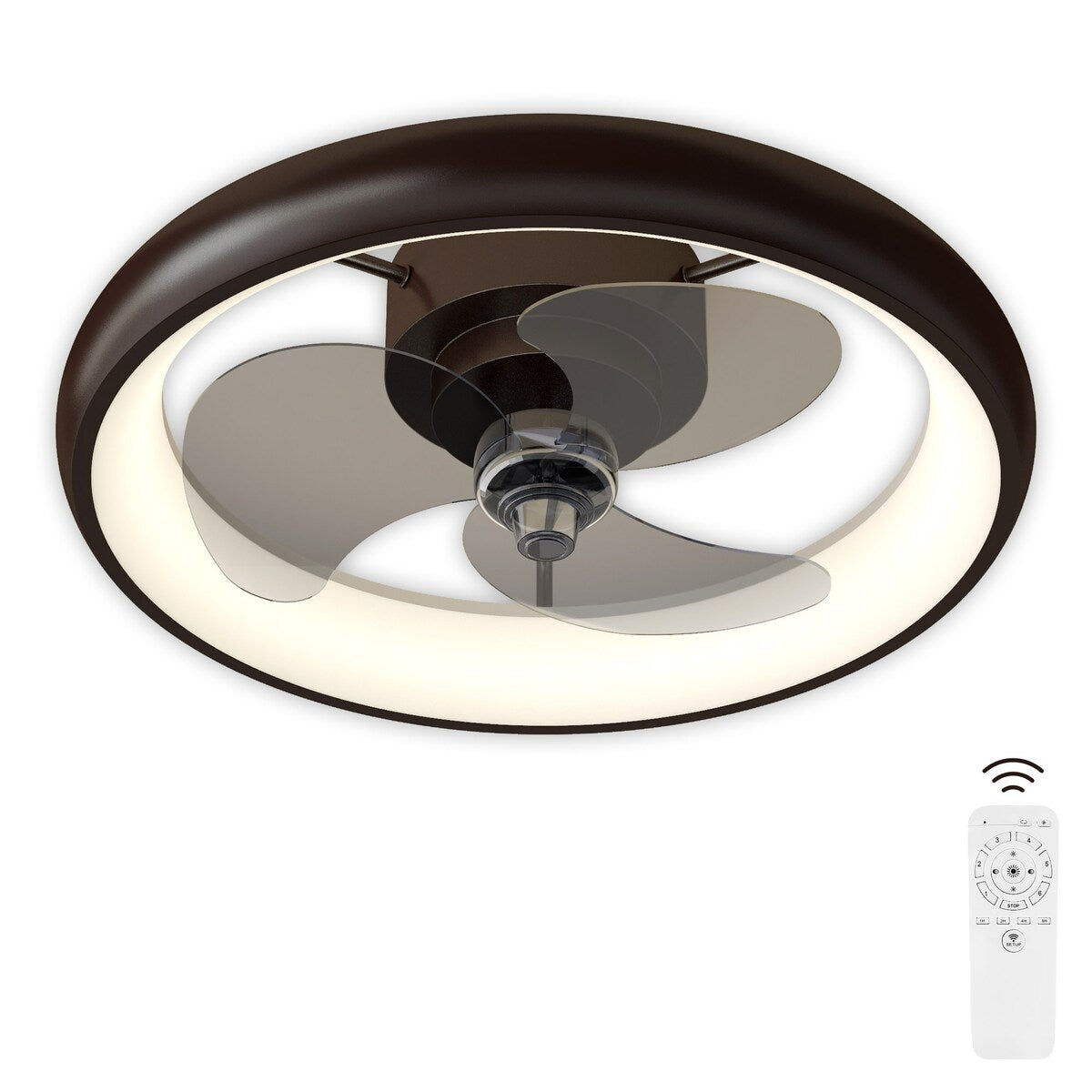 20" Lighting Ceiling Fan with Adjustable Brightness and Gear