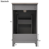 20" Modern Small Bathroom Vanity Cabinet With Ceramic Basin - 20"*15.5"*33.3", Ample Storage, 1 Soft-Close Door
