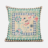 20" X 20" Pink and Green Peacock Broadcloth Floral Zippered Pillow