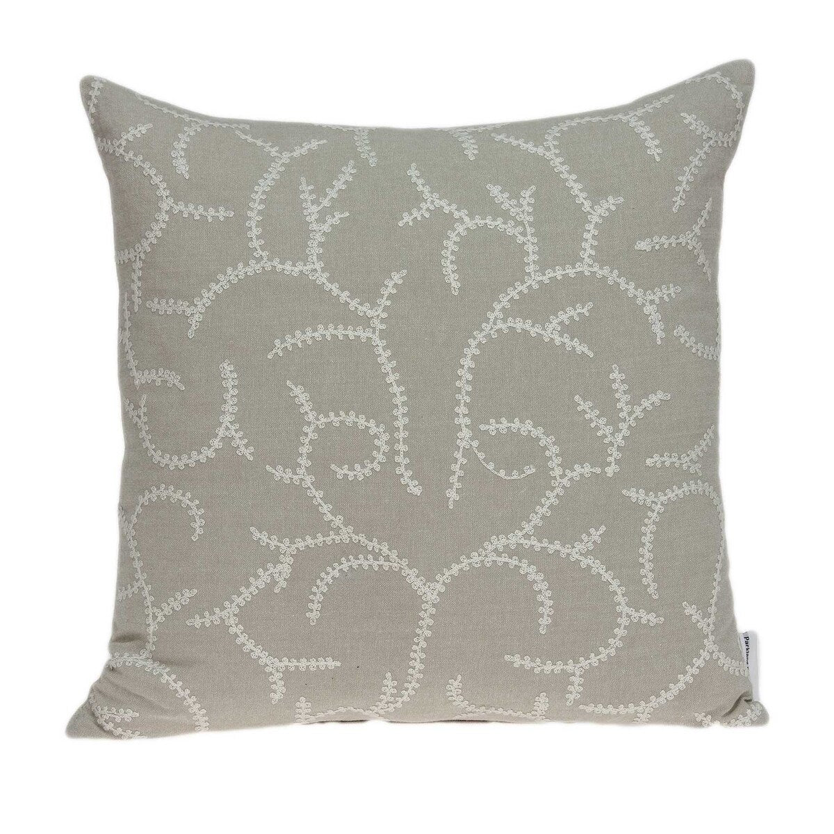 20" x 0.5" x 20" Transitional Beige Cotton Accent Pillow Cover