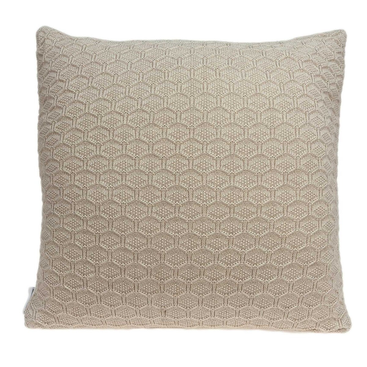 20" x 7" x 20" Elegant Transitional Tan Accent Pillow Cover With Down Insert