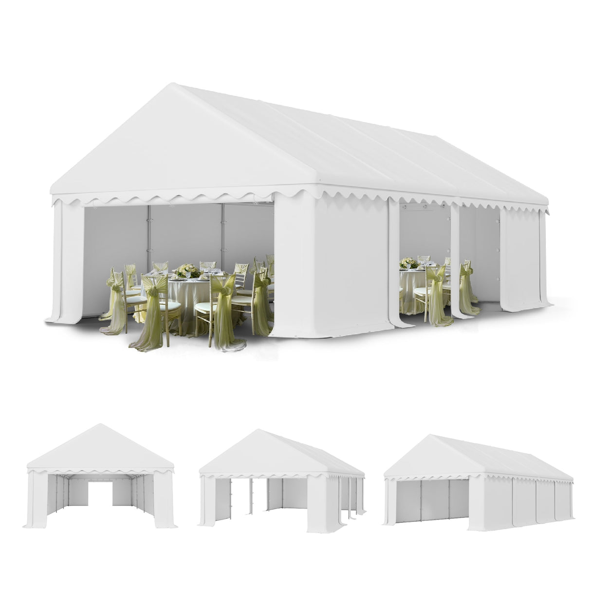 20' x 40' Large Patio Wedding Party Tent with 12 Removable Sidewalls Outdoor Gazebo Event Shelter Canopy with Carry Bags
