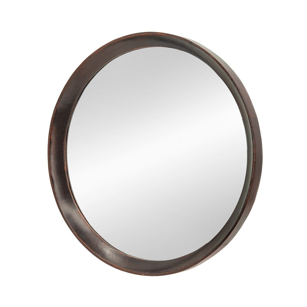 20x1.5"Transitional Decor Style Mango Wood Wall Mirror Wall Decor with Frame of Solid Mango Wood - Dark Brown