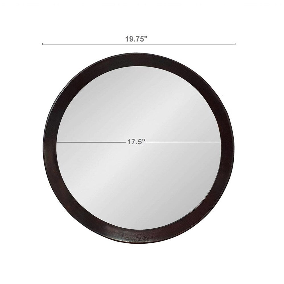 20x1.5"Transitional Decor Style Mango Wood Wall Mirror Wall Decor with Frame of Solid Mango Wood - Dark Brown