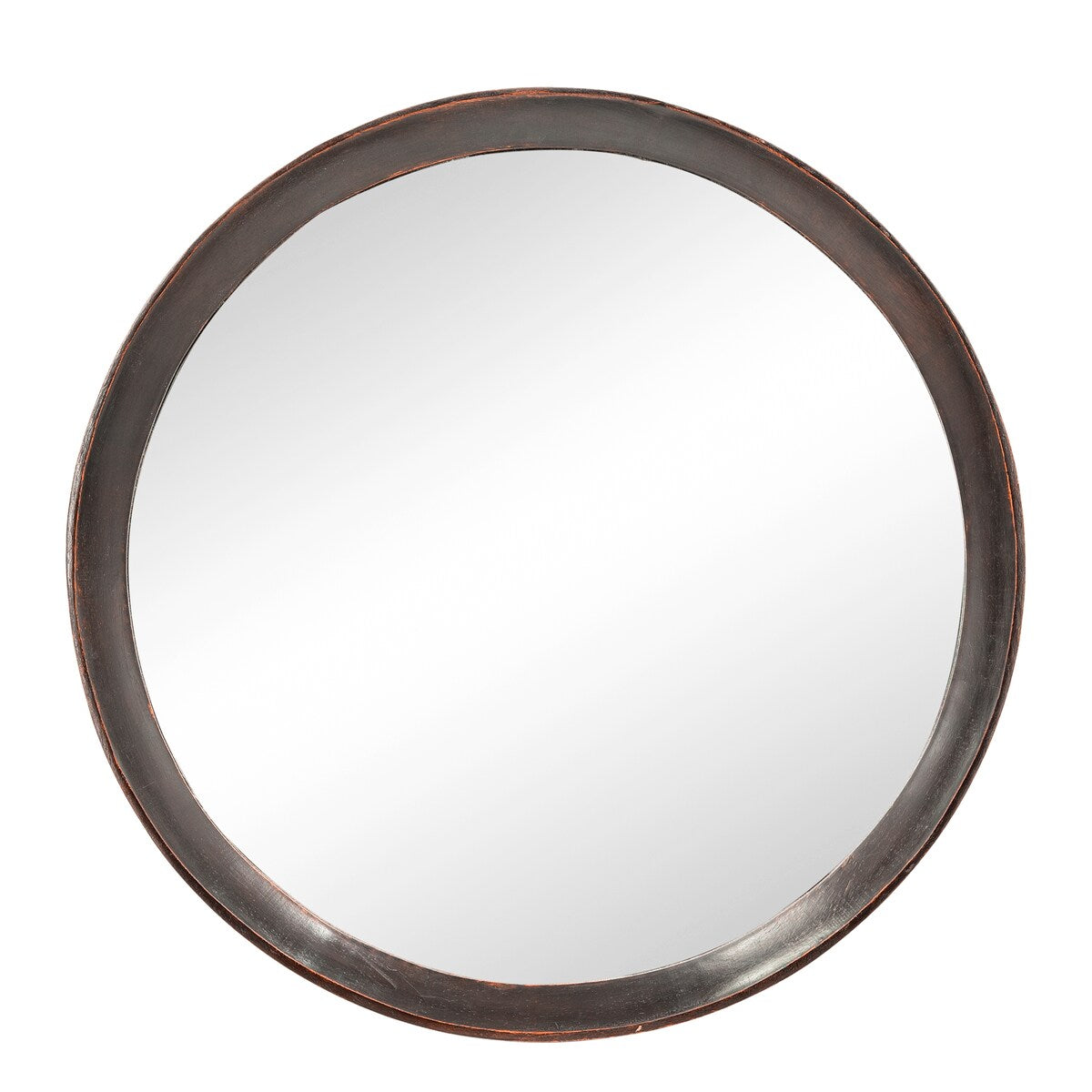 20x1.5"Transitional Decor Style Mango Wood Wall Mirror Wall Decor with Frame of Solid Mango Wood - Dark Brown