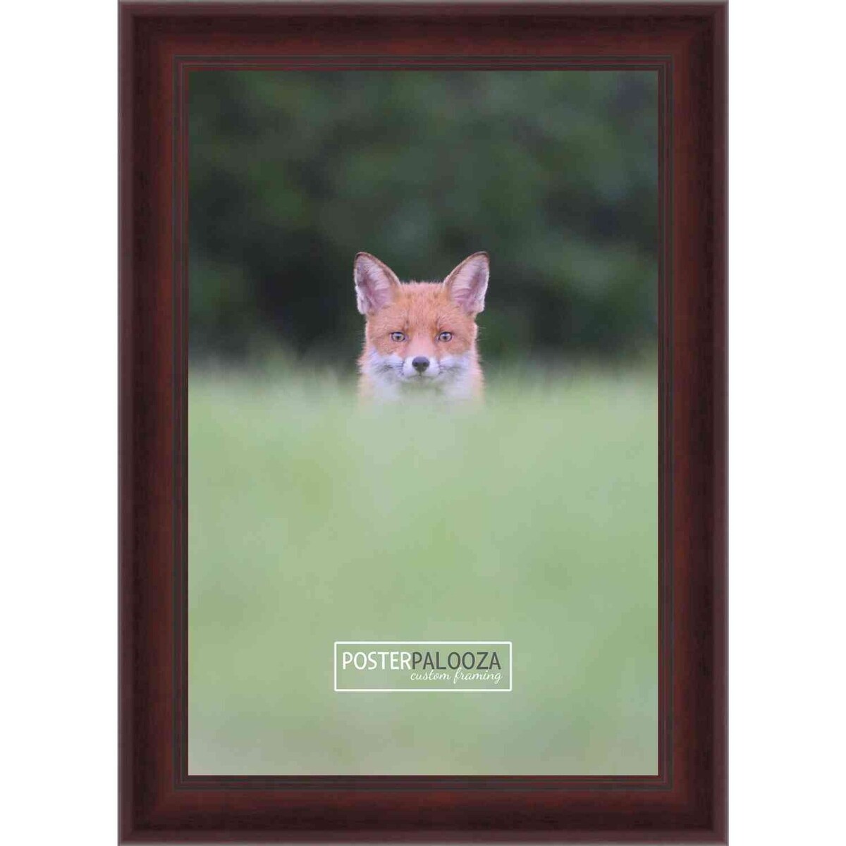 20x10 Contemporary Mahogany Complete Wood Picture Frame with UV Acrylic, Foam Board Backing, & Hardware