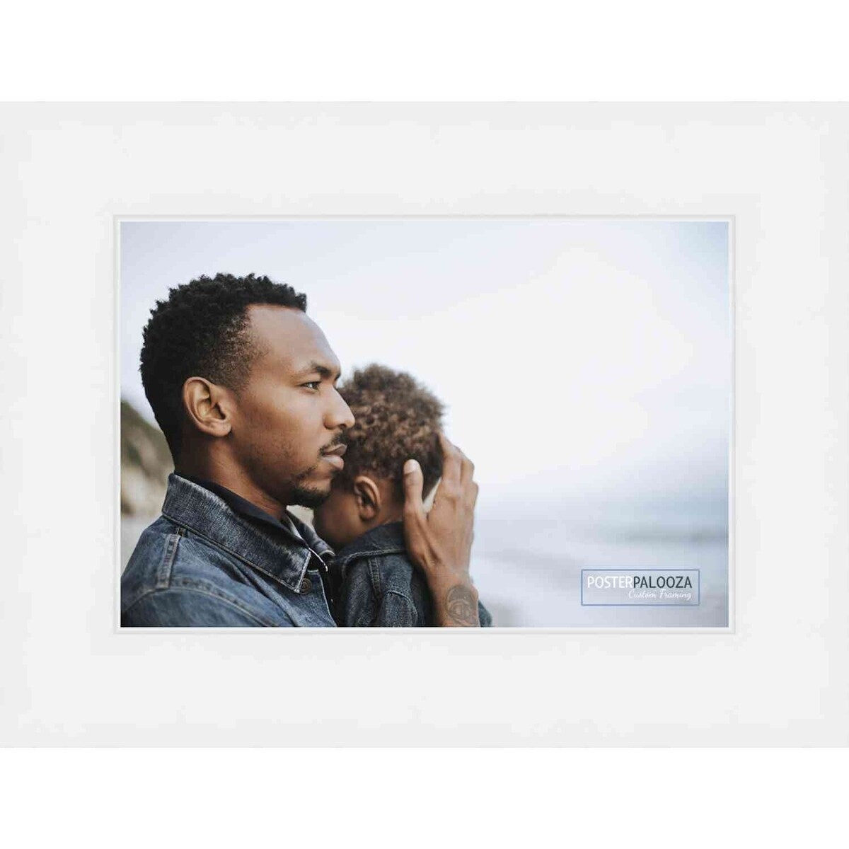 20x10 Contemporary White Complete Wood Picture Frame with UV Acrylic, Foam Board Backing, & Hardware