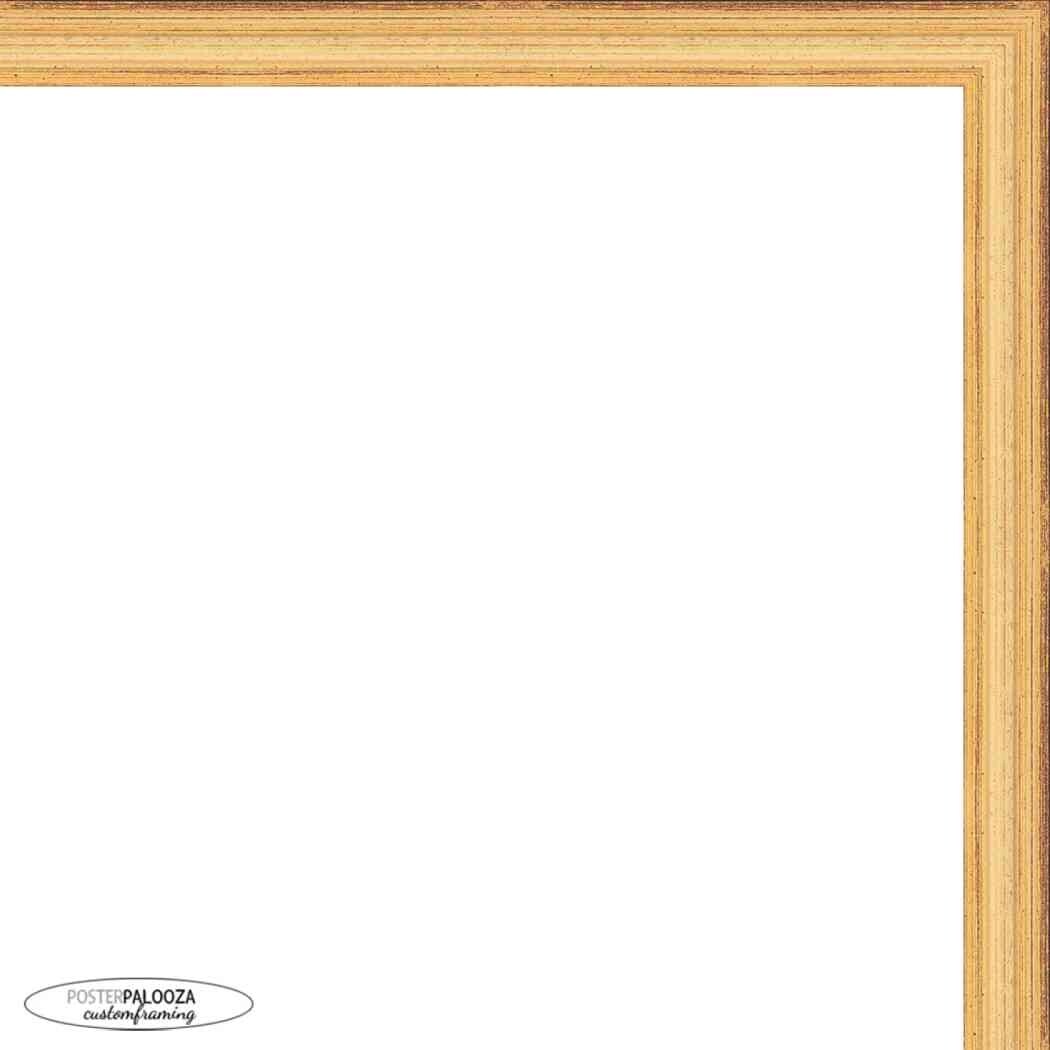 20x13 Traditional Gold Complete Wood Picture Frame with UV Acrylic, Foam Board Backing, & Hardware