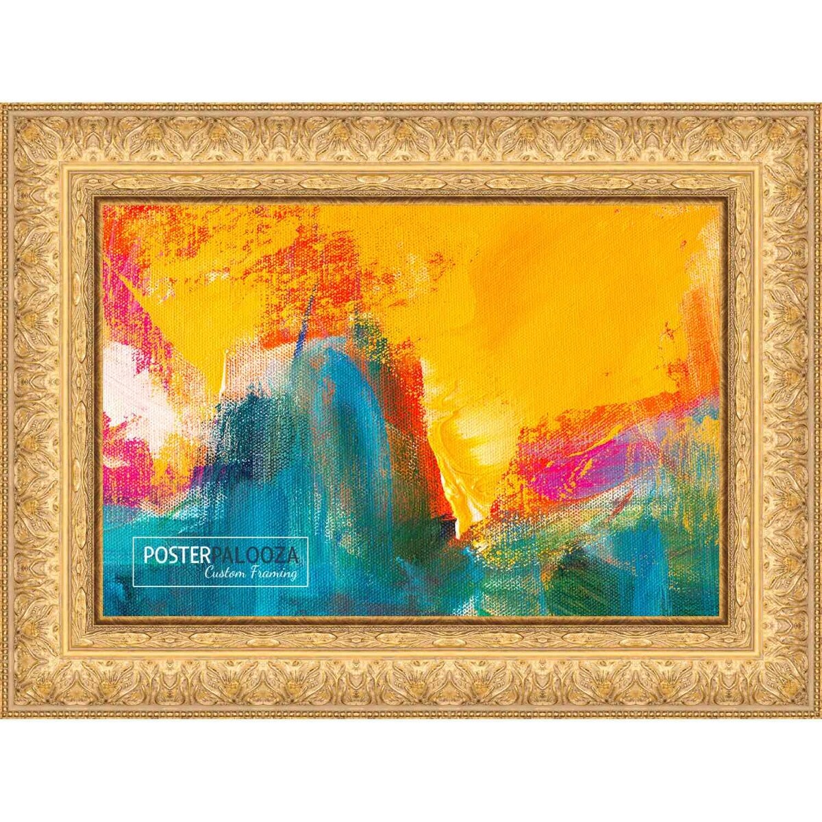 20x16 Ornate Gold Complete Wood Picture Frame with UV Acrylic, Foam Board Backing, & Hardware