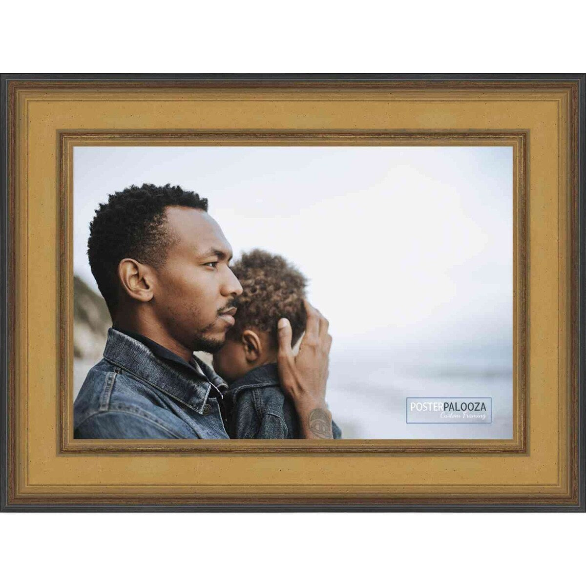 20x16 Traditional Gold Complete Wood Picture Frame with UV Acrylic, Foam Board Backing, & Hardware