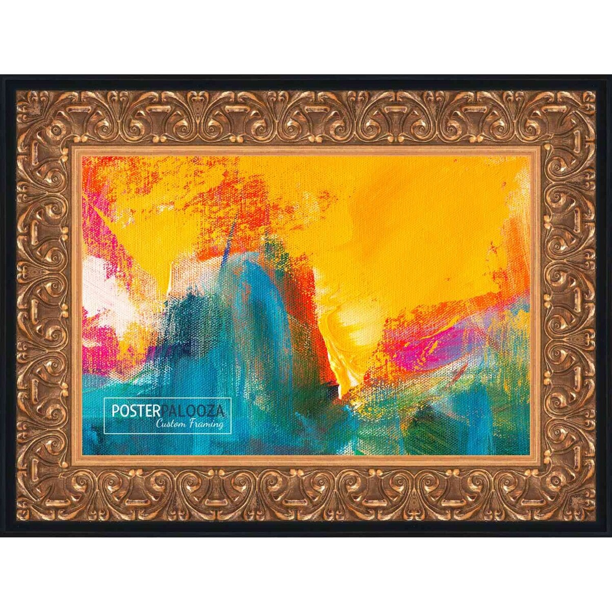 20x18 Ornate Gold Complete Wood Picture Frame with UV Acrylic, Foam Board Backing, & Hardware
