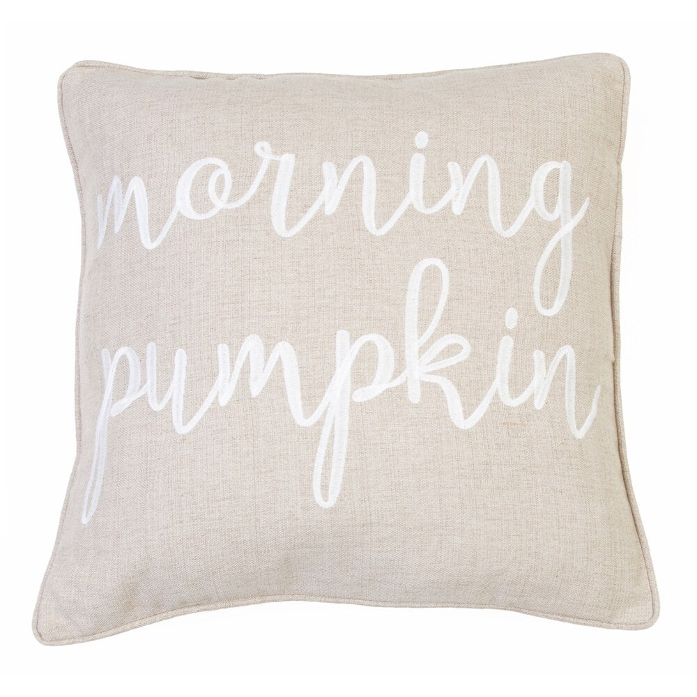 20x20 Marsha Morning Pumpkin Embroidered Pillow
