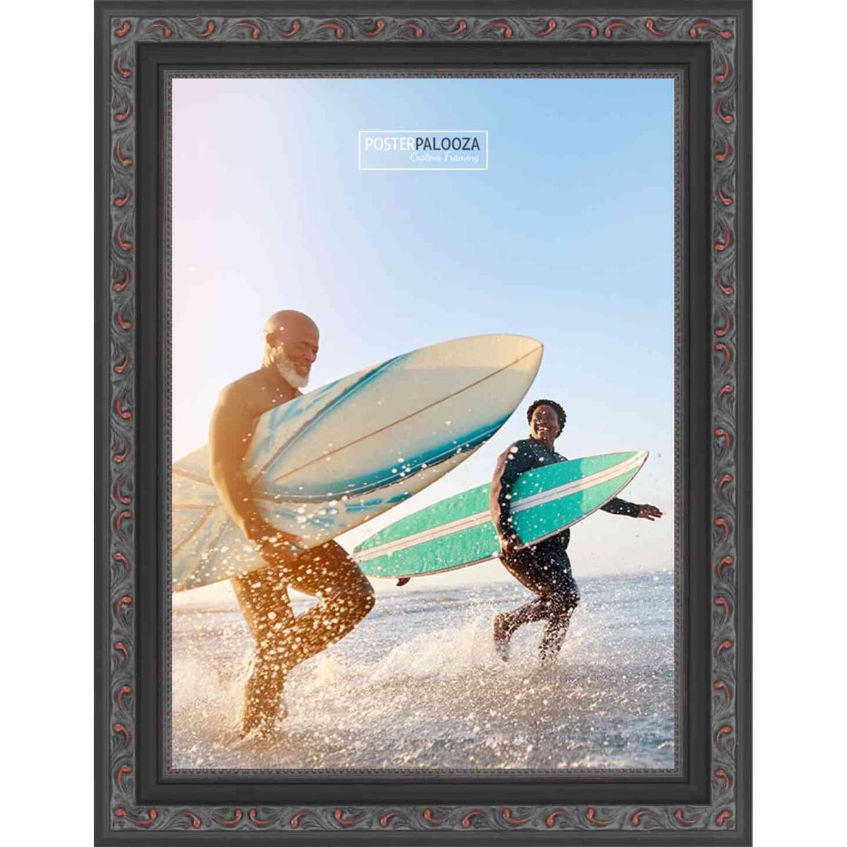 20x24 Traditional Black Complete Wood Picture Frame with UV Acrylic, Foam Board Backing, & Hardware