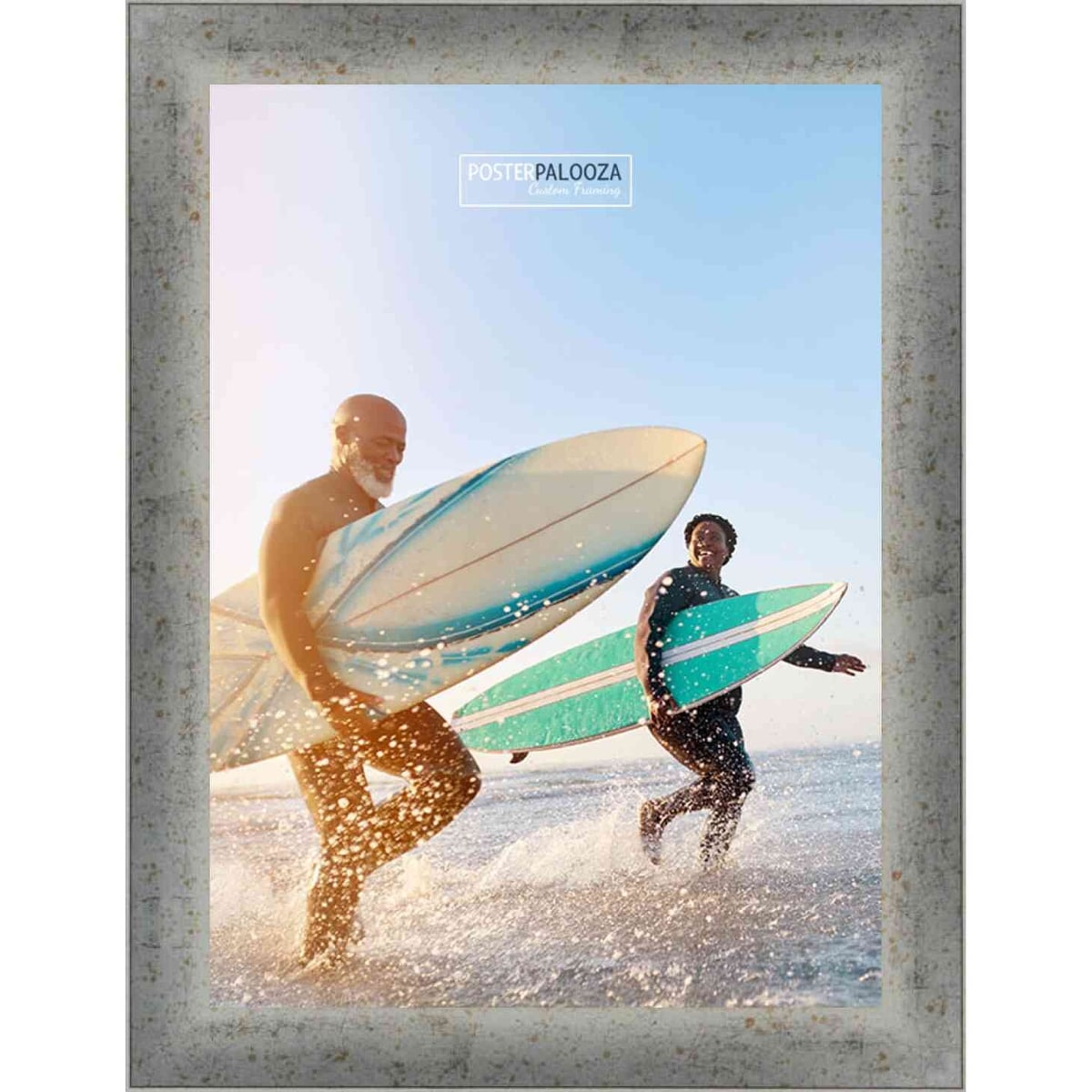 20x25 Contemporary Silver Complete Wood Picture Frame with UV Acrylic, Foam Board Backing, & Hardware