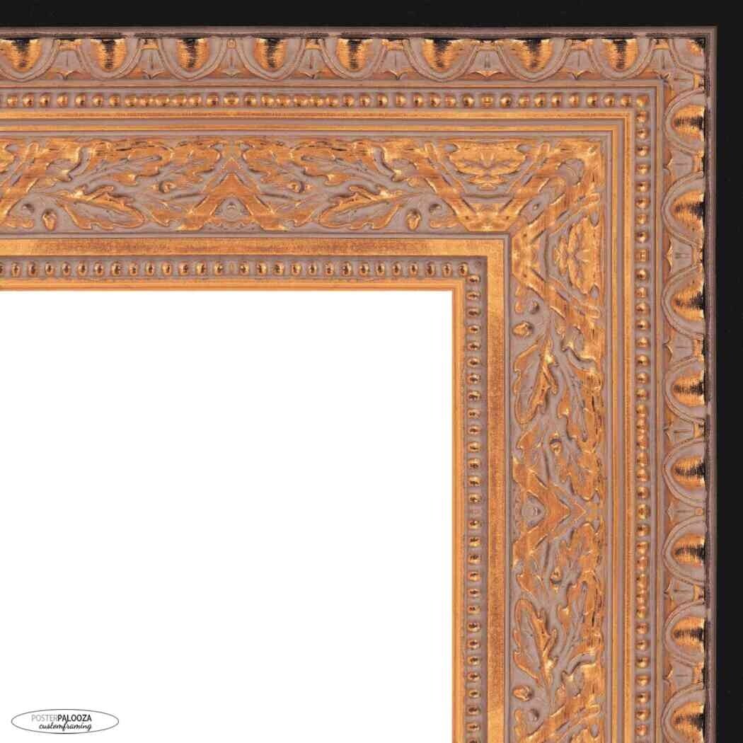 20x32 Ornate Antique Gold Complete Wood Picture Frame with UV Acrylic, Foam Board Backing, & Hardware