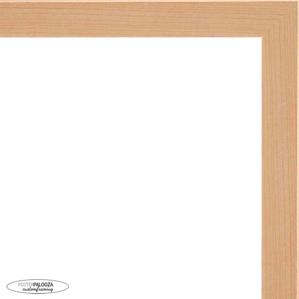 20x36 Contemporary Natural Complete Wood Picture Frame with UV Acrylic, Foam Board Backing, & Hardware