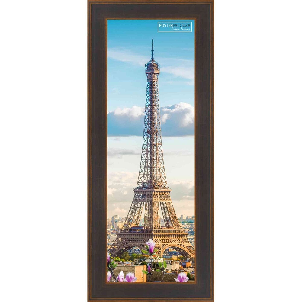 20x8 Contemporary Bronze Complete Wood Picture Frame with UV Acrylic, Foam Board Backing, & Hardware