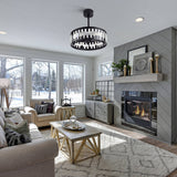 20" Crystal Ceiling Fan with Light Kit and Remote Included