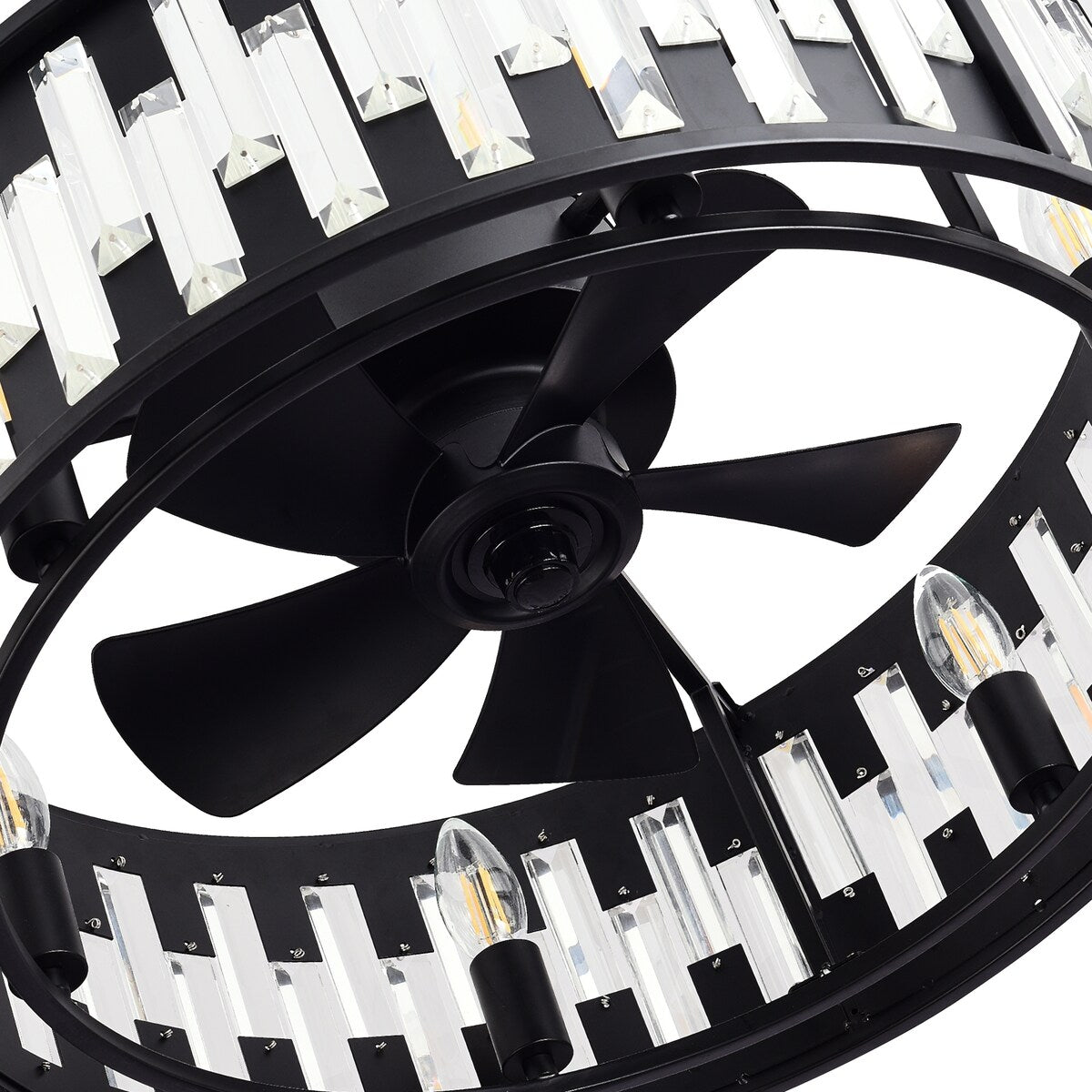 20" Crystal Ceiling Fan with Light Kit and Remote Included