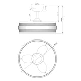21" Industrial Encolosed Metal Caged Ceiling Fan with LED Light and Remote - Oil robbed bronze