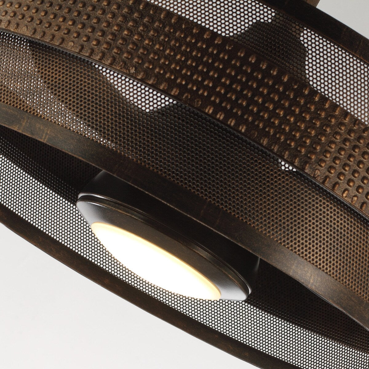 21" Industrial Encolosed Metal Caged Ceiling Fan with LED Light and Remote - Oil robbed bronze