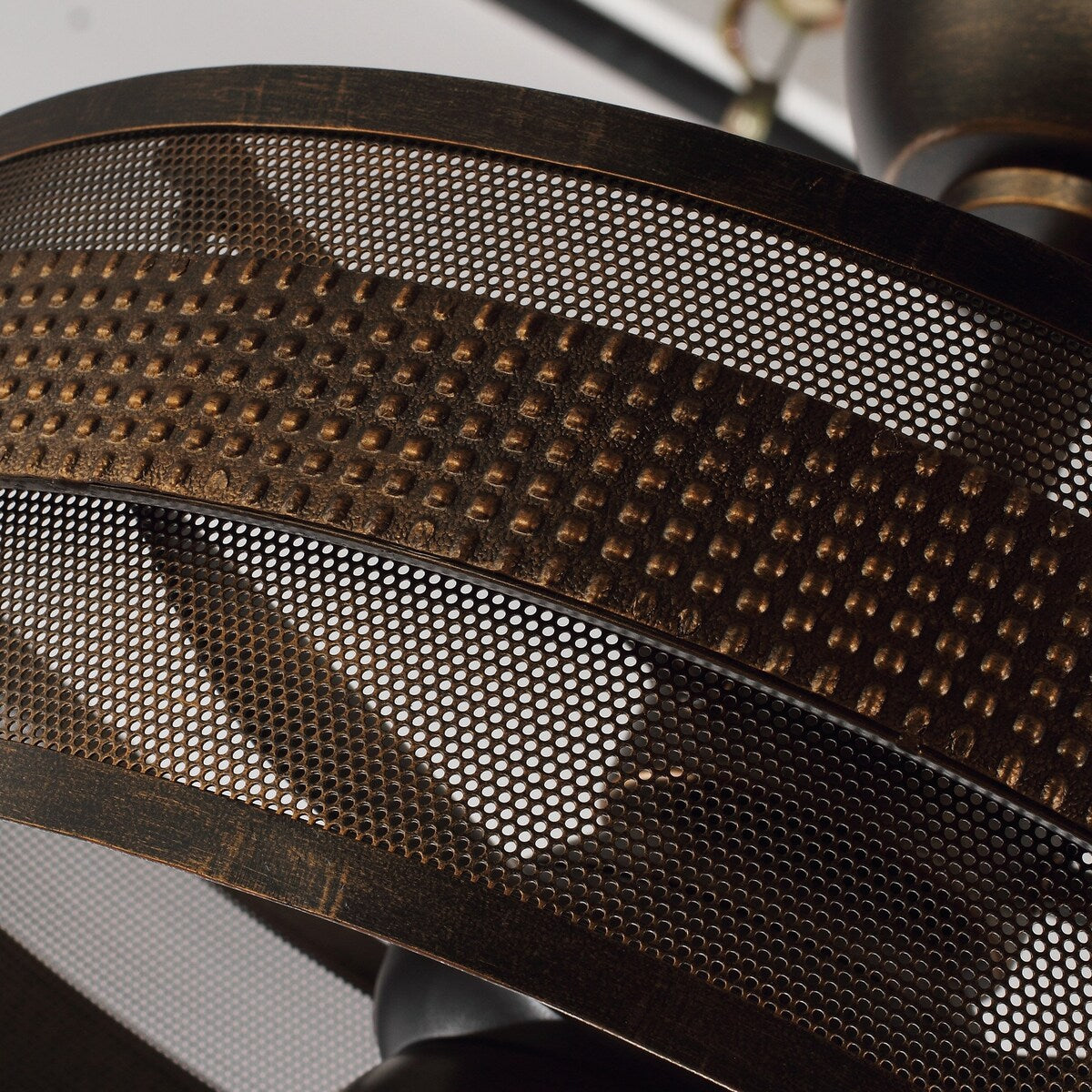 21" Industrial Encolosed Metal Caged Ceiling Fan with LED Light and Remote - Oil robbed bronze