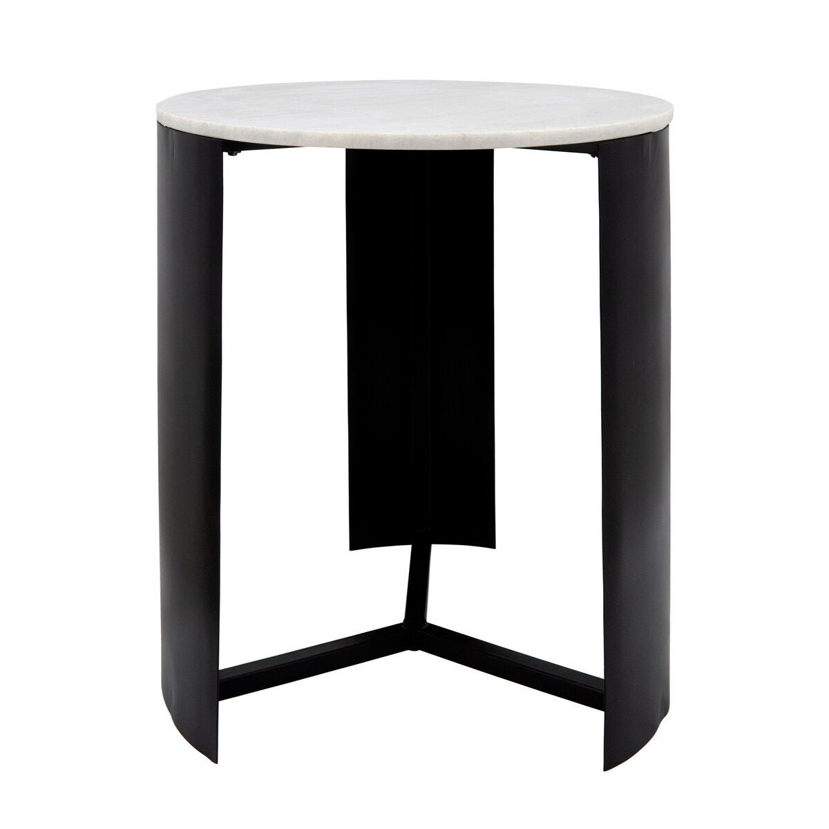 21"h Round Marble Coffee Table, Black 21.0"H - 18.0" x 18.0" x 21.0"