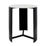 21"h Round Marble Coffee Table, Black 21.0"H - 18.0" x 18.0" x 21.0"