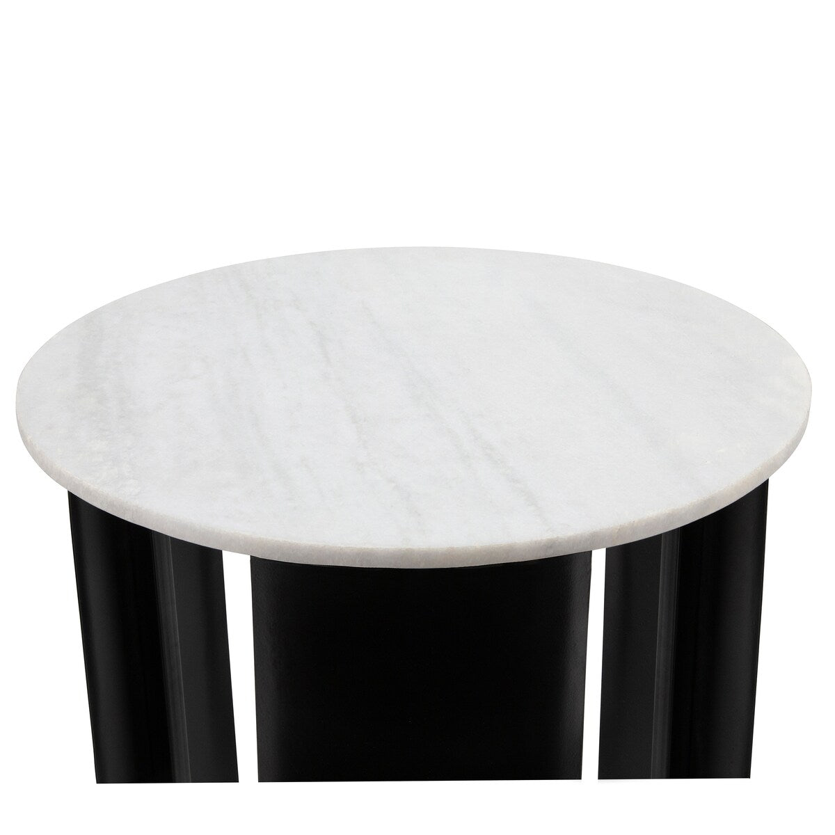 21"h Round Marble Coffee Table, Black 21.0"H - 18.0" x 18.0" x 21.0"