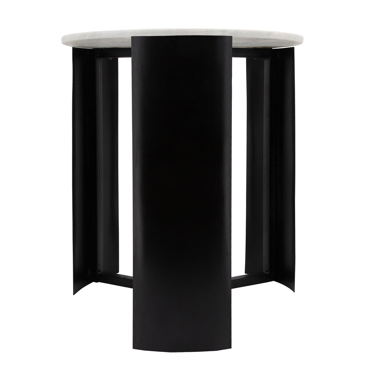 21"h Round Marble Coffee Table, Black 21.0"H - 18.0" x 18.0" x 21.0"