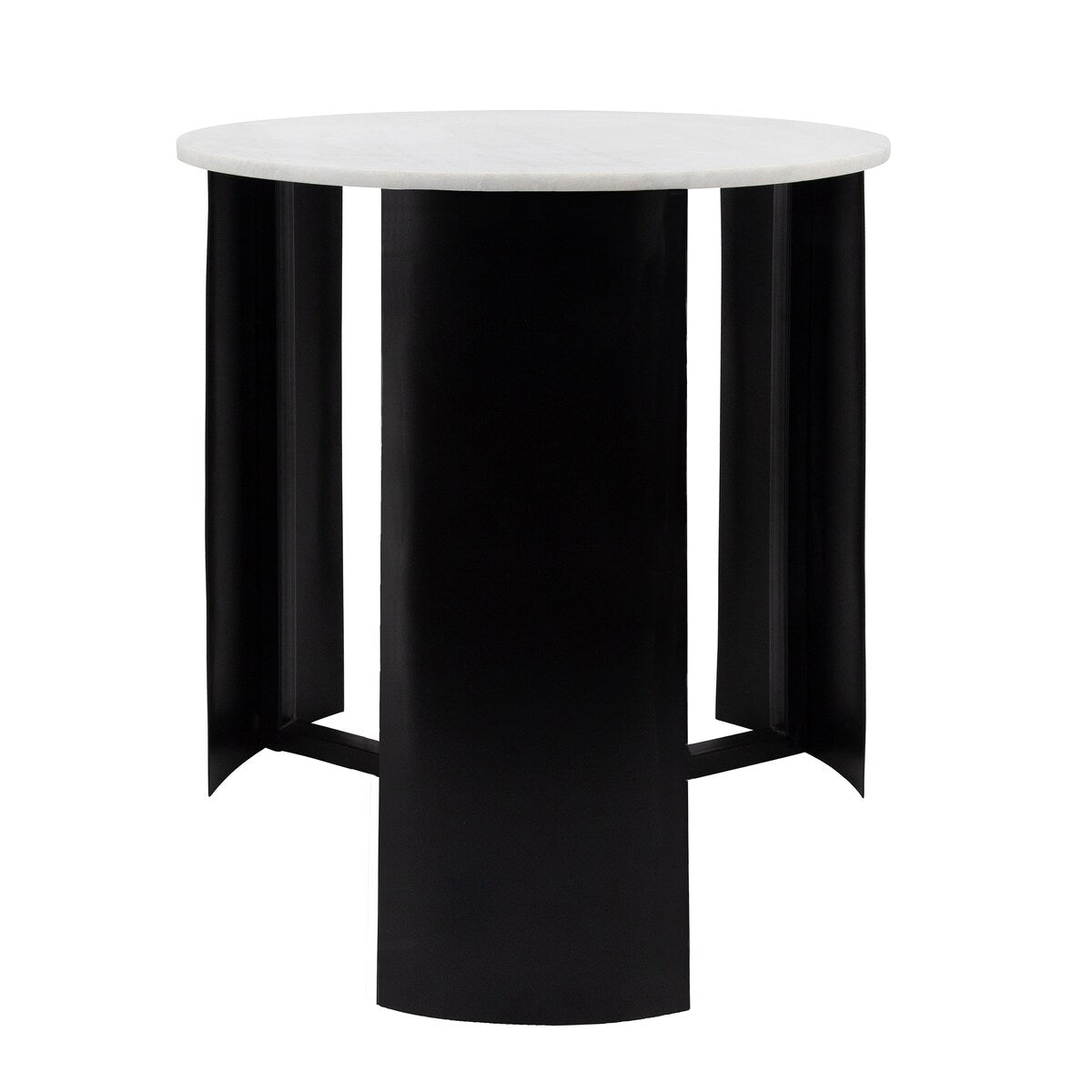 21"h Round Marble Coffee Table, Black 21.0"H - 18.0" x 18.0" x 21.0"