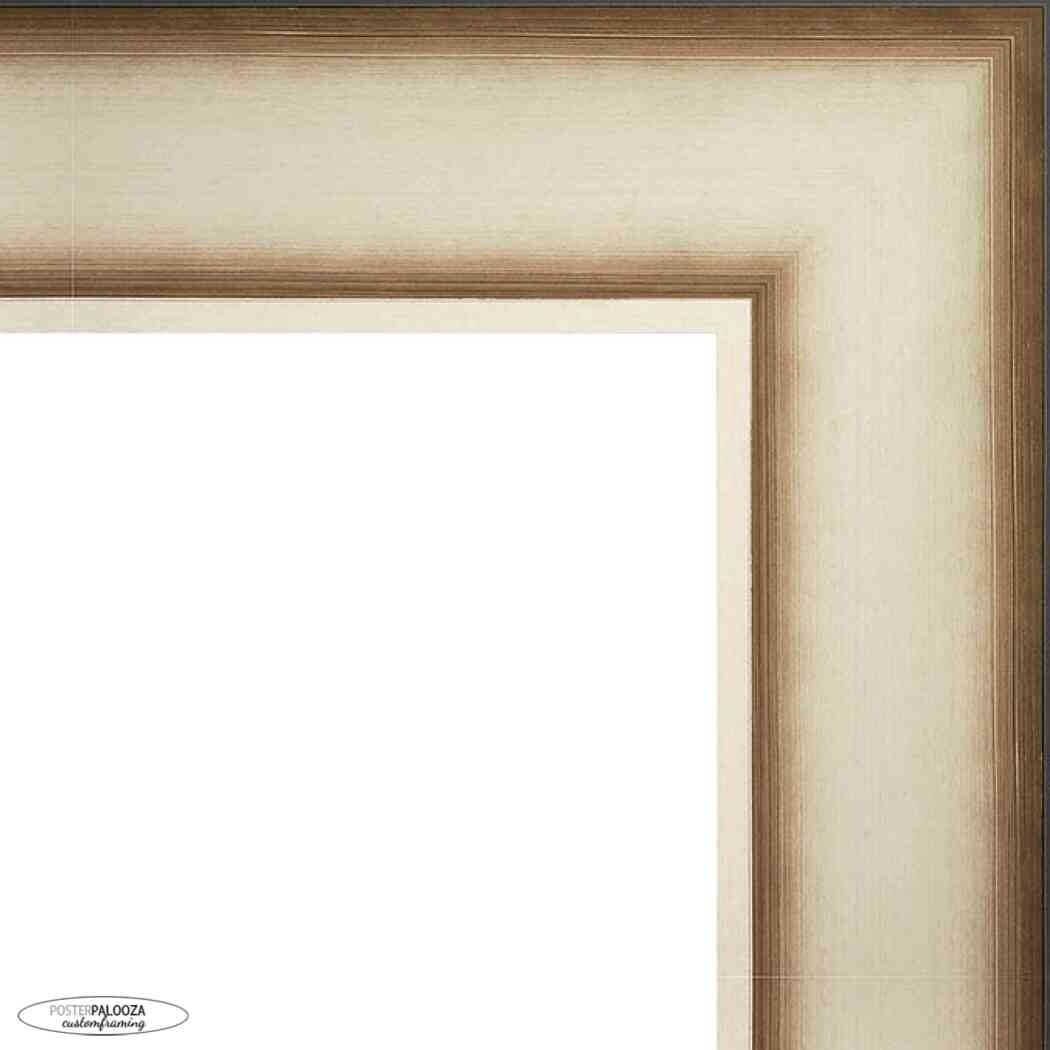 21x28 Traditional Antique Silver Complete Wood Picture Frame with UV Acrylic, Backing, & Hardware