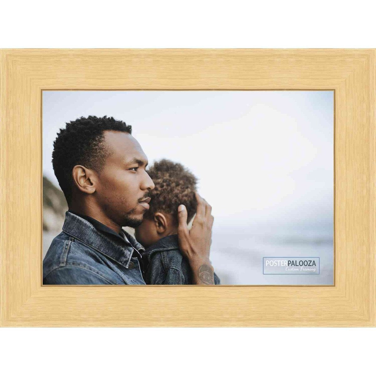 21x28 Traditional Natural Complete Wood Picture Frame with UV Acrylic, Foam Board Backing, & Hardware