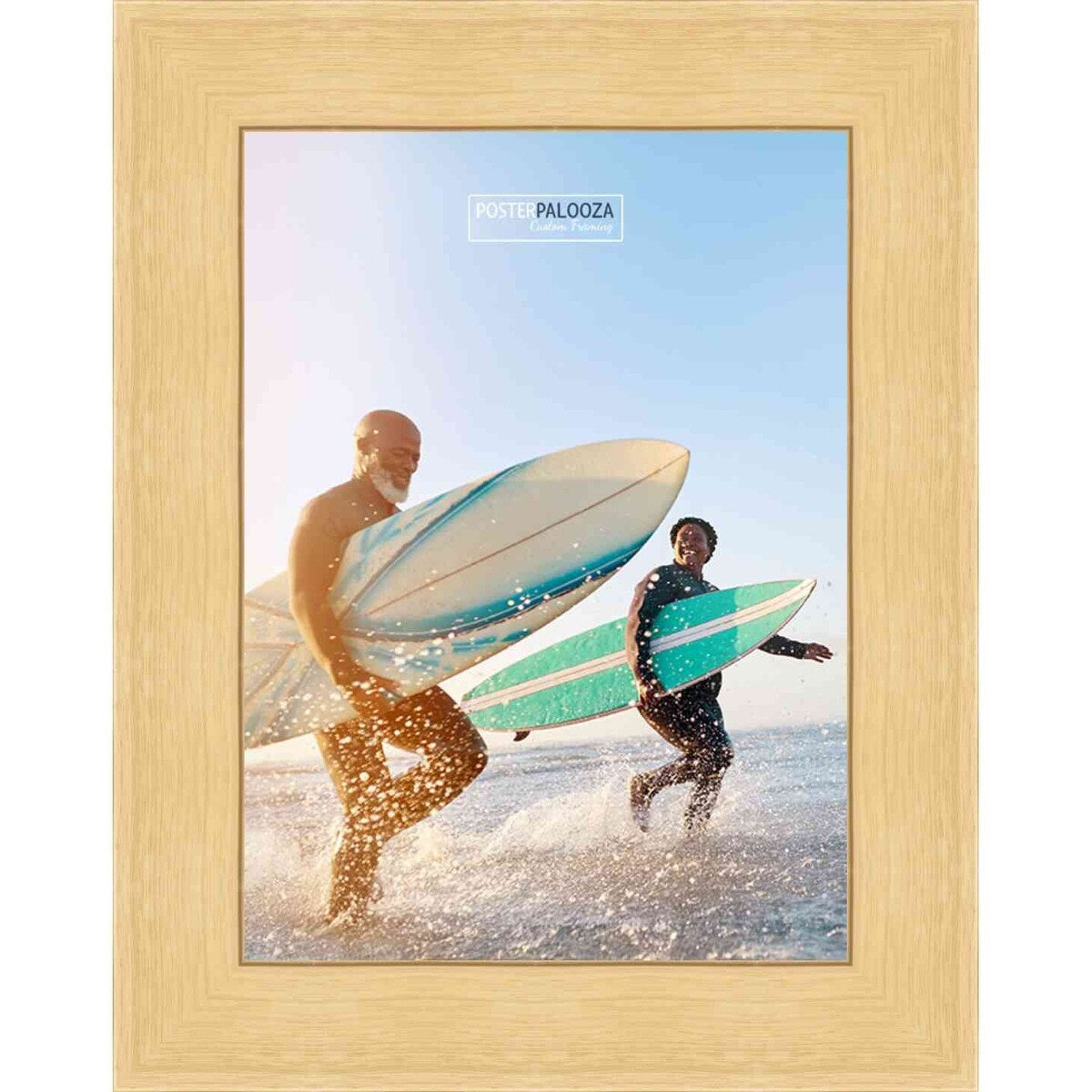 21x28 Traditional Natural Complete Wood Picture Frame with UV Acrylic, Foam Board Backing, & Hardware