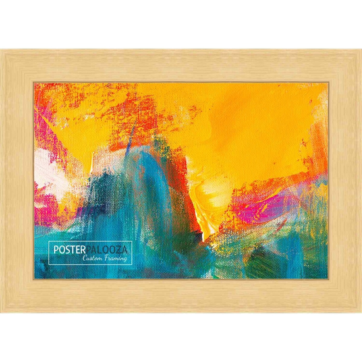 21x28 Traditional Natural Complete Wood Picture Frame with UV Acrylic, Foam Board Backing, & Hardware