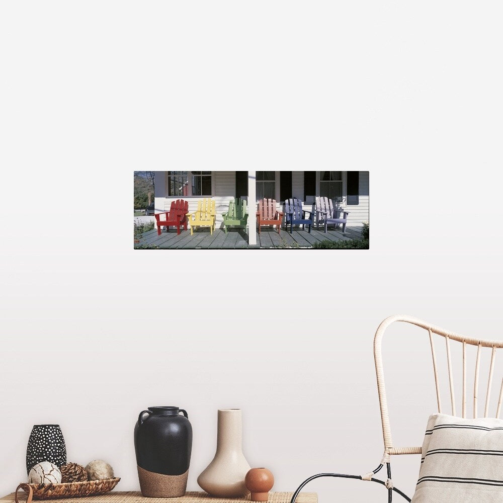 " Adirondack Chairs Porch Plymouth VT" Poster Print