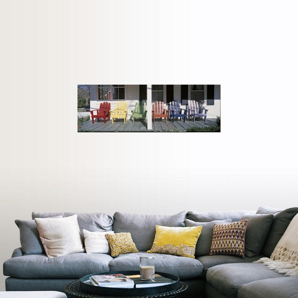 " Adirondack Chairs Porch Plymouth VT" Poster Print