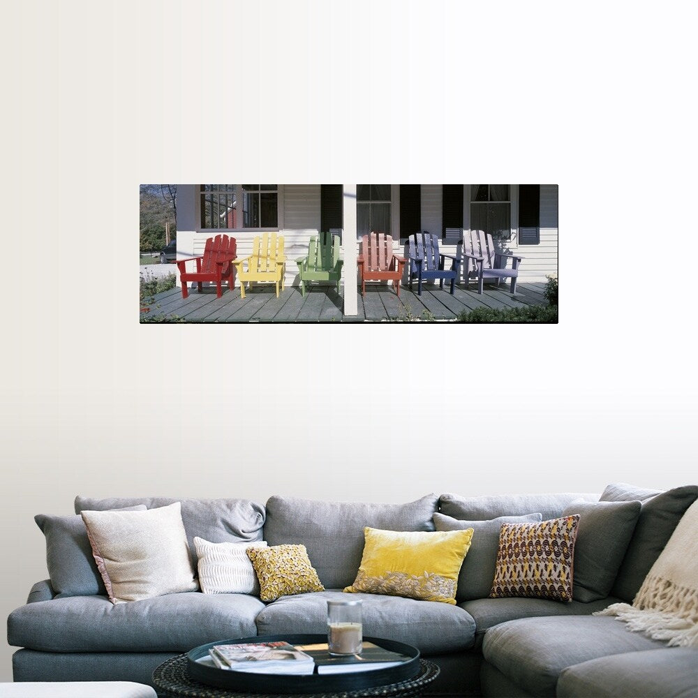 " Adirondack Chairs Porch Plymouth VT" Poster Print