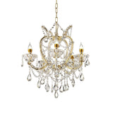 22 In. Bella Petite Gold Crystal 5 Light Chandelier - n